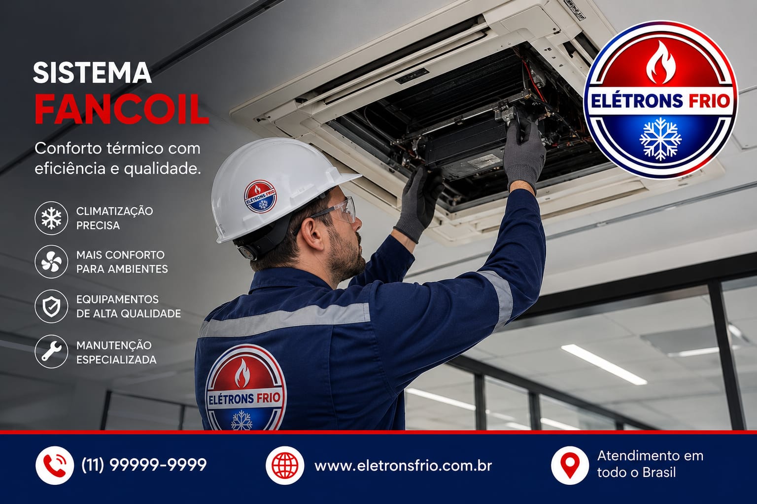 Limpeza industrial de ar-condicionado Elétrons Frio